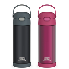 16oz FUNtainer® Water Bottles Translucent Charcoal & Rosewood Bundle