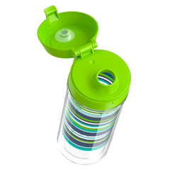 18oz Double Wall Water Bottle Navy Stripes