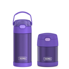 12oz FUNtainer® Water Bottle & 10oz Food Jar Bundle - Purple