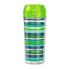 18oz Double Wall Water Bottle Navy Stripes