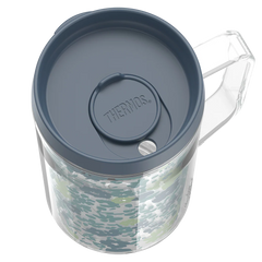 16oz Double Wall Desk Mug Blue Floral