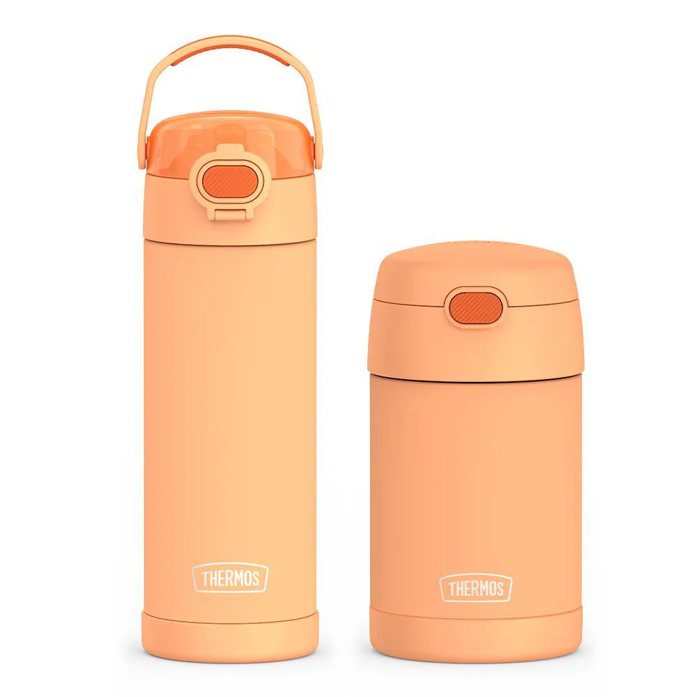 16oz FUNtainer® Water Bottle with Locking Lid & Food Jar Bundle - Neon Orange