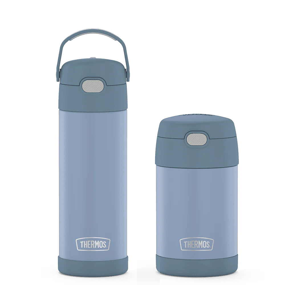 16oz FUNtainer® Water Bottle & Food Jar Bundle - Denim