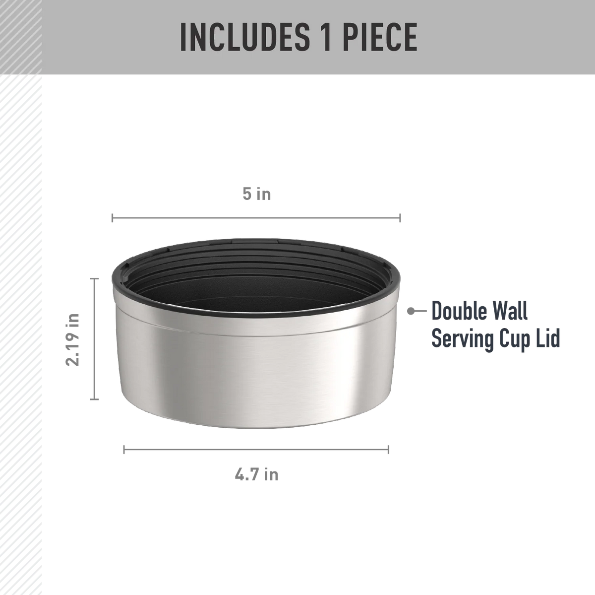 47oz STAINLESS KING™ FOOD JAR - REPLACEMENT SERVING CUP LID