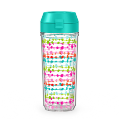 18oz Double Wall Water Bottle Multi Colored Rows