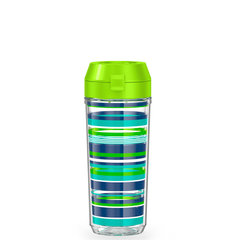 18oz Double Wall Water Bottle Navy Stripes